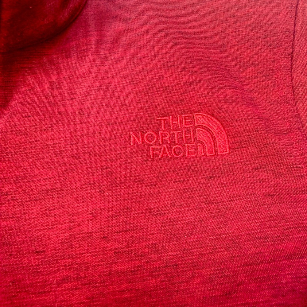 The North Face Mens Red Heather Full Zip Fleece Jacket Size S Small Mock Neck - Picture 4 of 8